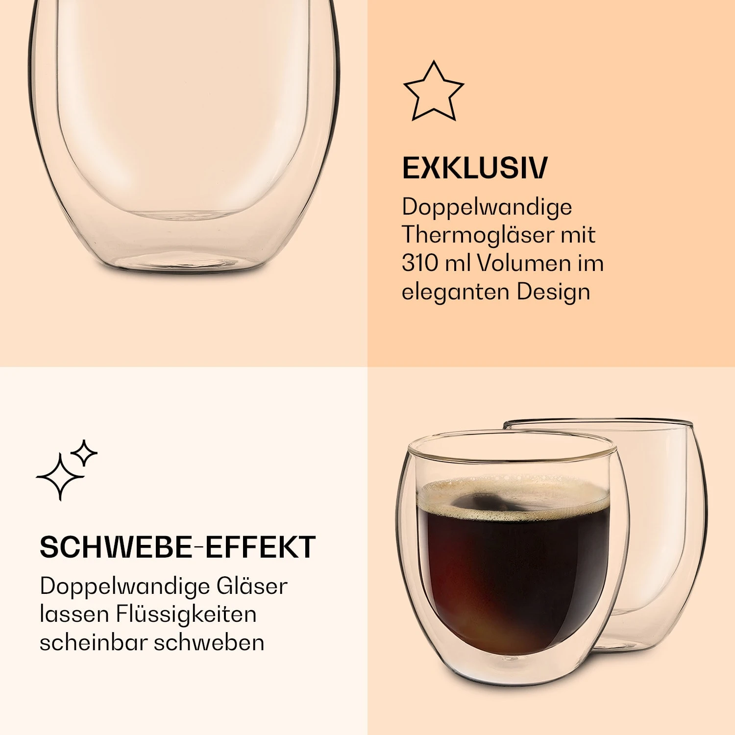 DUOS Jumbo Doppelwandiges Thermoglas 310ml Borosilikatglas Handgemacht – Bild 5