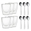 DUOS Doppelwandiges Glas 80 Ml Thermofunktion Inkl. Edelstahl-Löffel