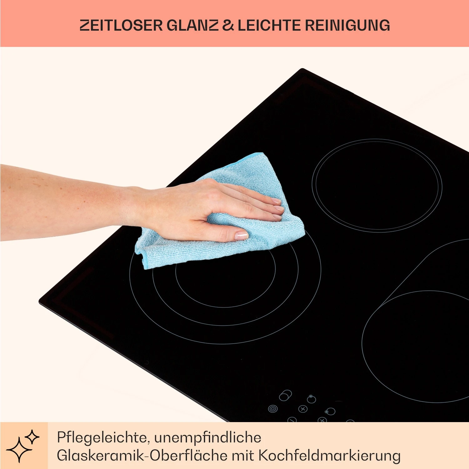 Virtuosa 5 Einbaukochfeld 5 Zonen 8500W Glaskeramik – Bild 7