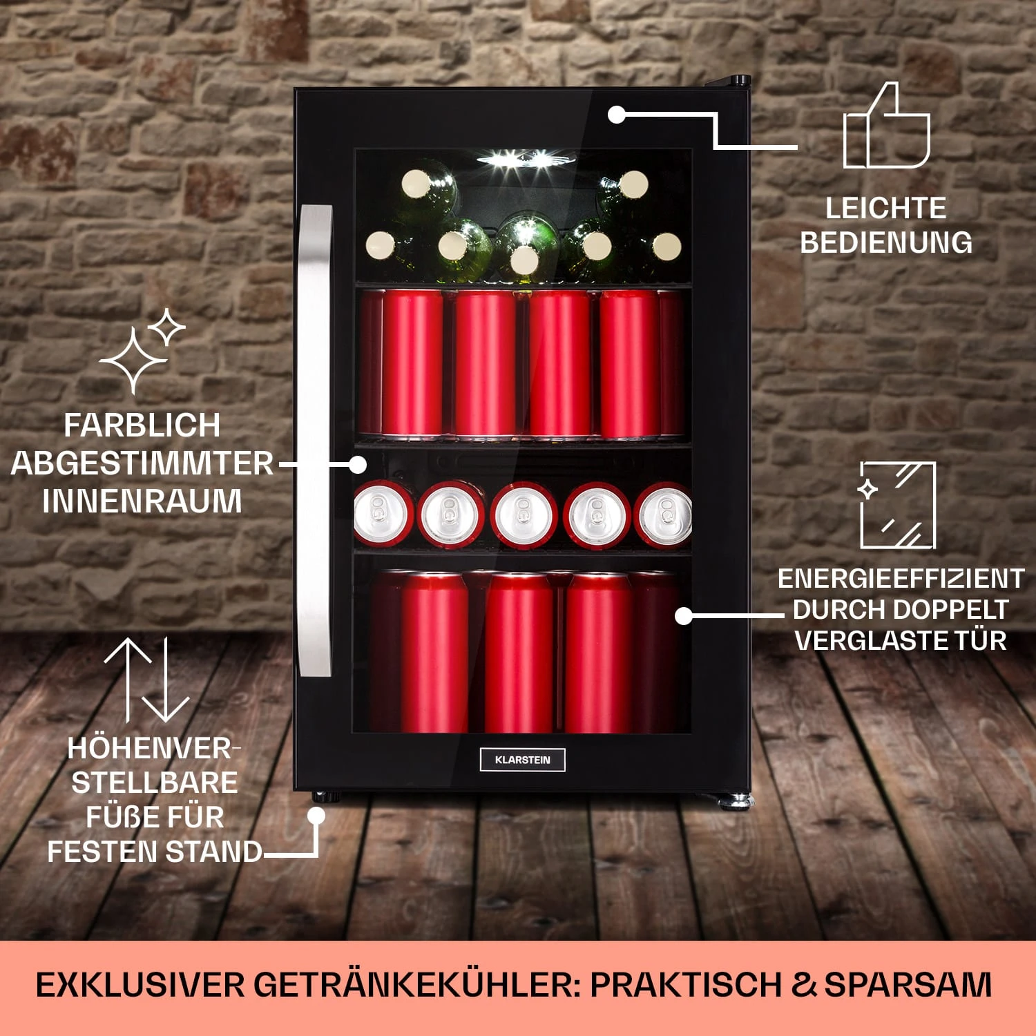 Beersafe 70 Craft Beer Edition Kühlschrank 70 Ltr Glastür Edelstahl – Bild 6