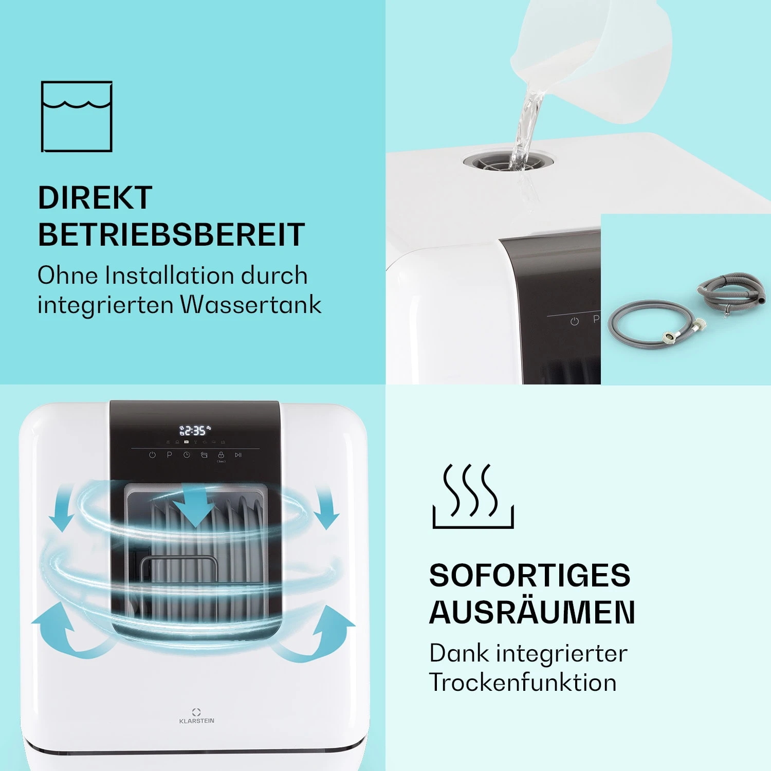 Melville 3 Geschirrspüler Freistehend Installationsfrei 3 Gedecke – Bild 3