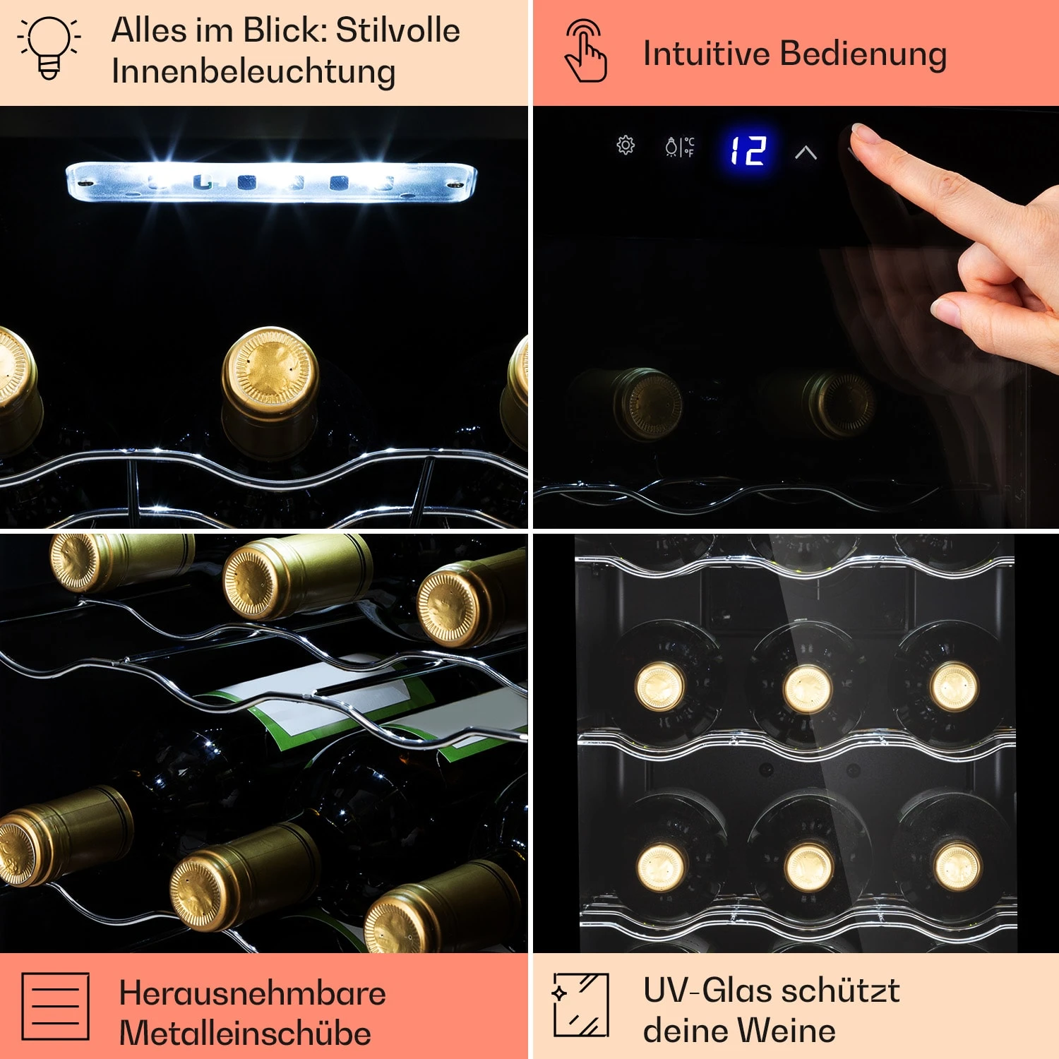 Barolo 12 Uno Weinkühlschrank 37 Ltr 12 Flaschen 11-18°C SingleZone – Bild 5