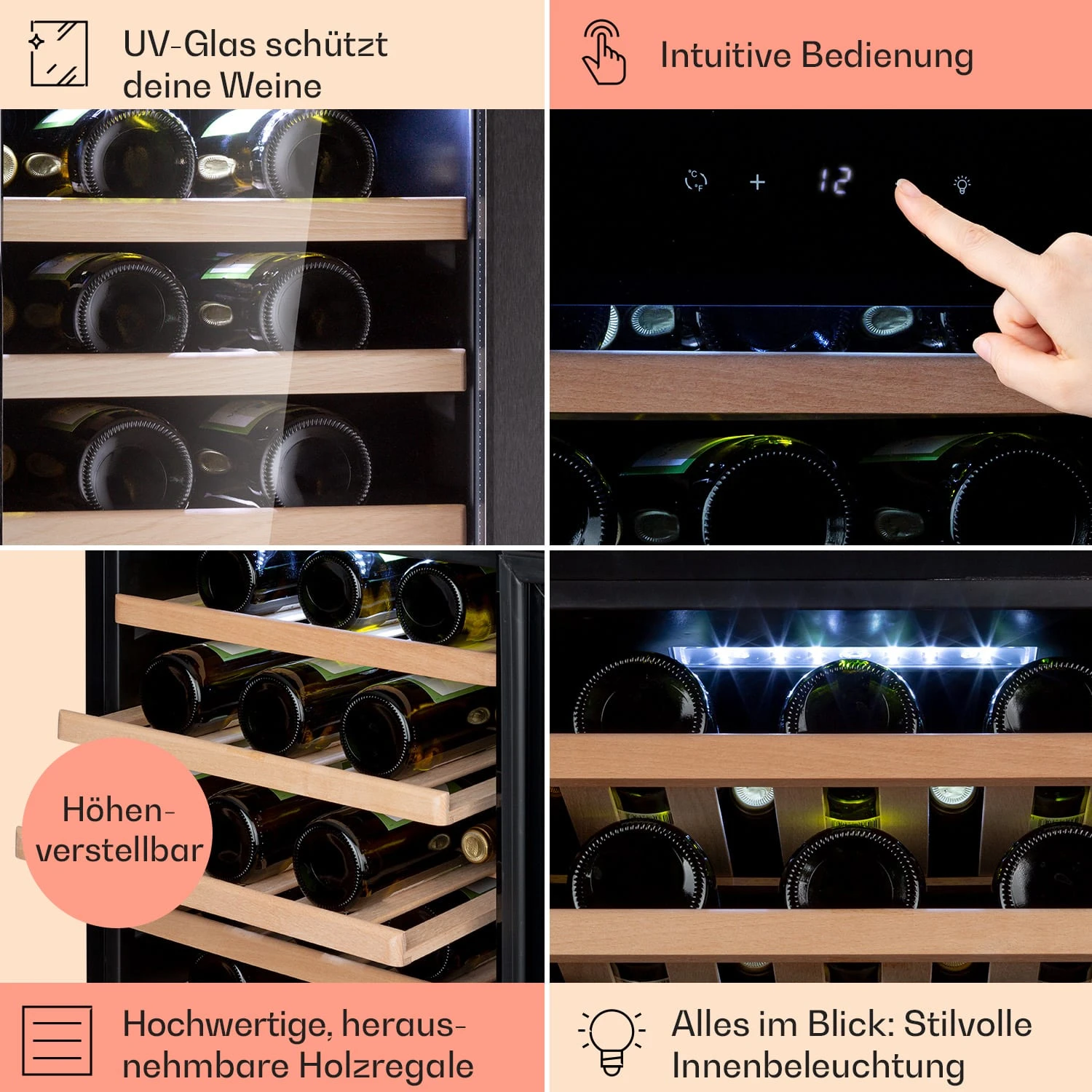 Barossa 50 Uno Weinkühlschrank 1 Zone 120 Ltr 50 Fl Touch-Display – Bild 5