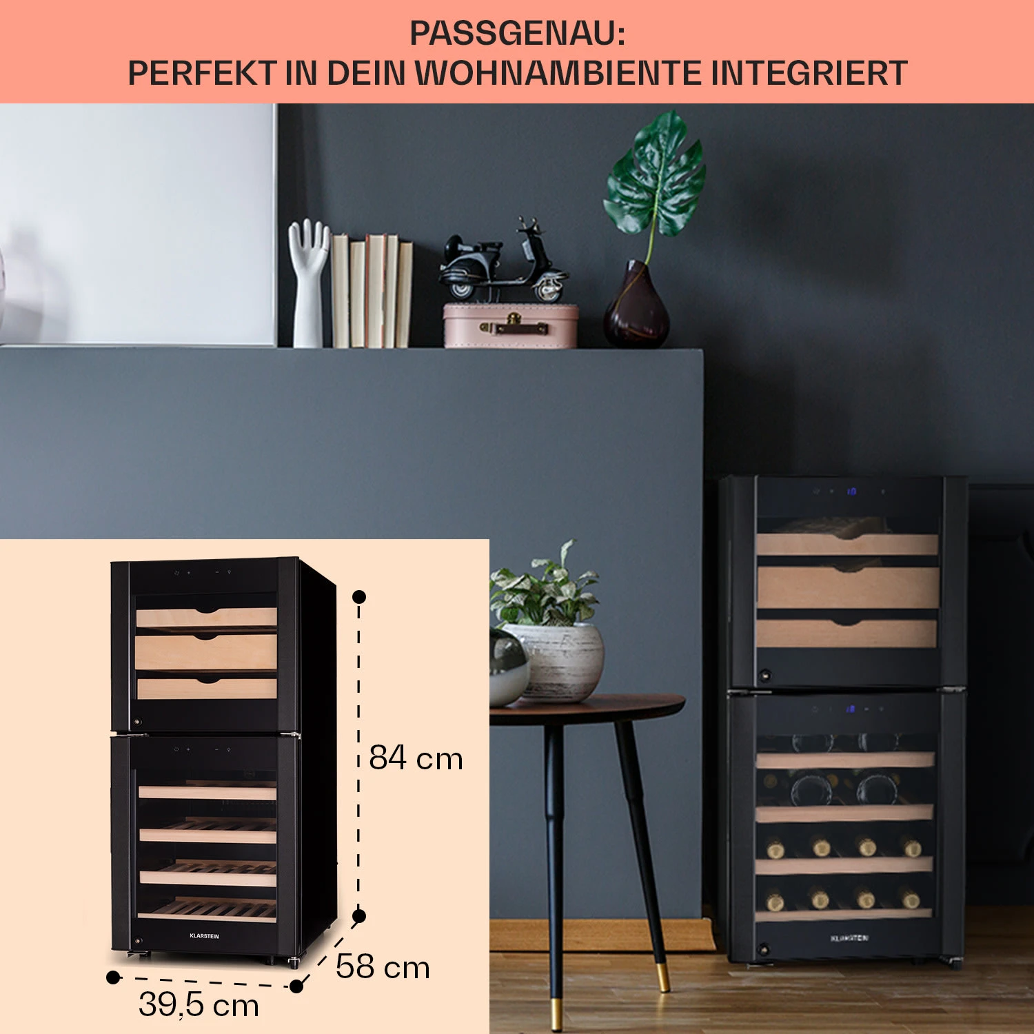 El Dorado 89 Käse & Weinkühlschrank 2 Zonen Touch 89L LED – Bild 6