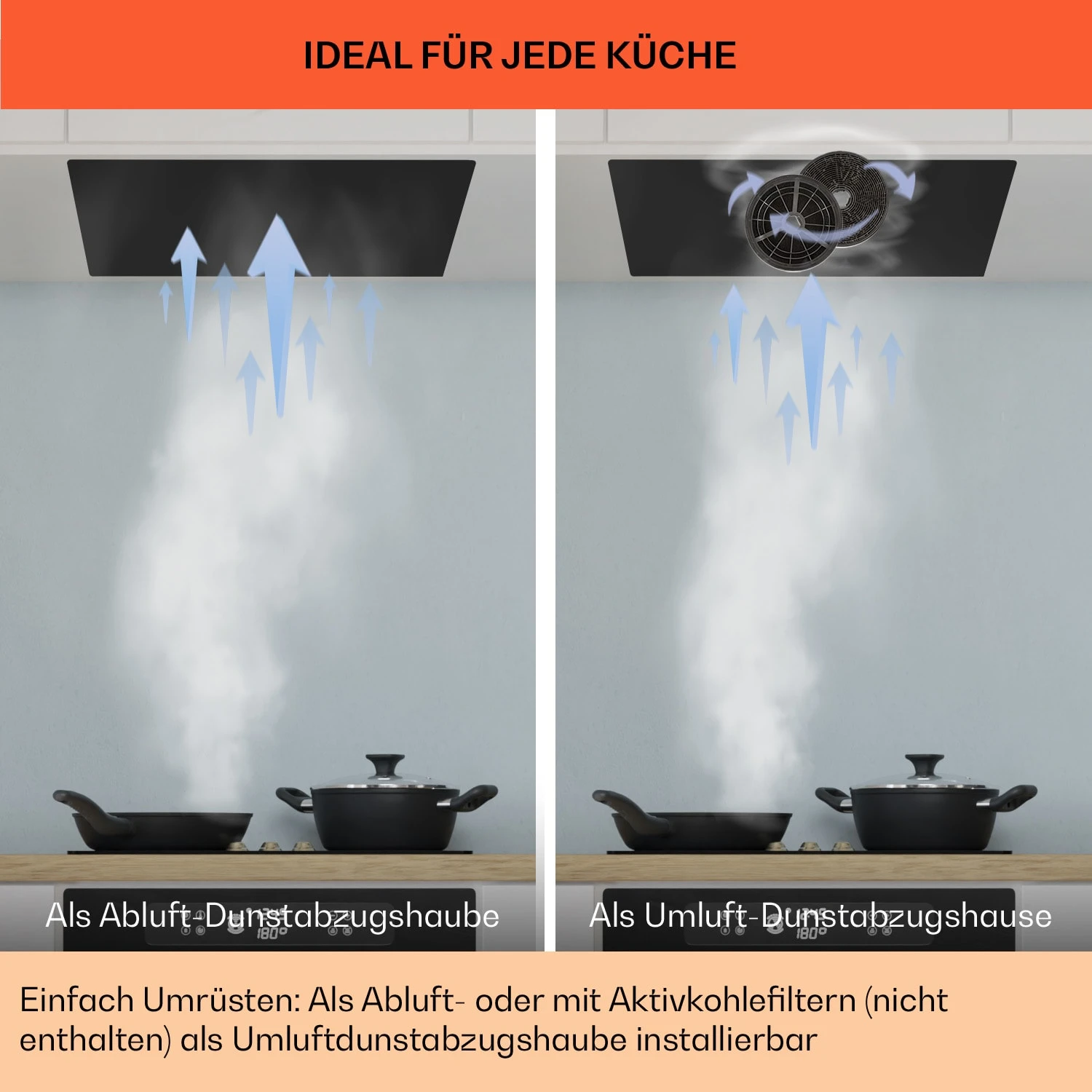 Camila Dunstabzugshaube Einbau 52 Cm 397 M³/h LED Touch Edelstahl – Bild 7