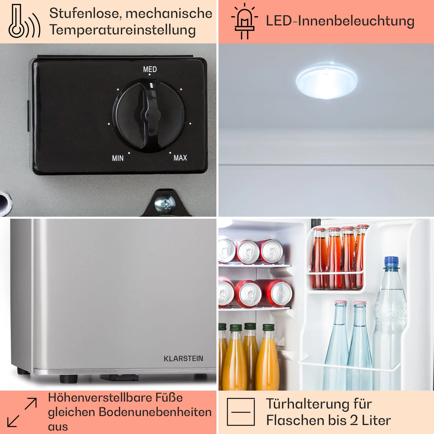 Happy Hour 38 Mini-Kühlschrank Minibar Getränkekühlschrank 38 L 26 DB – Bild 5