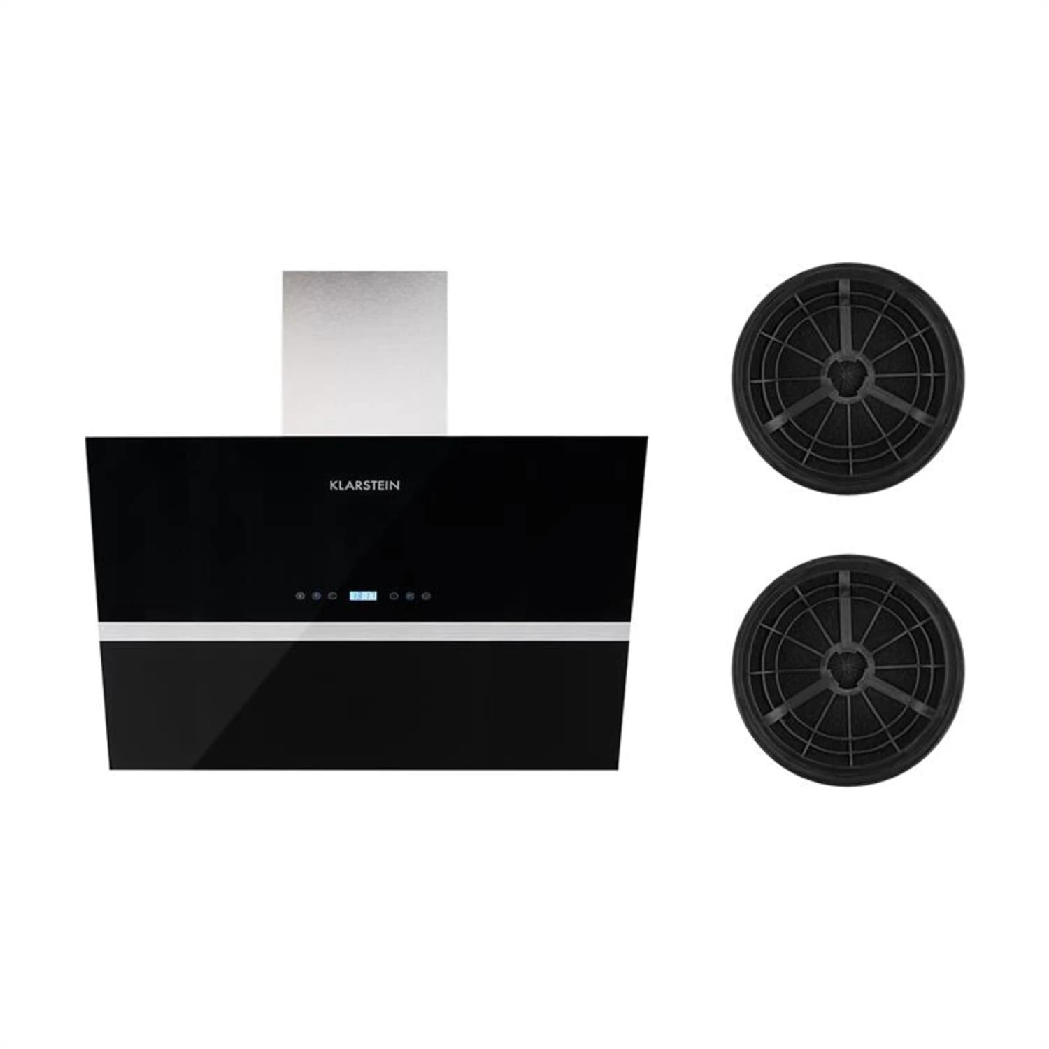 Aurea VII Dunstabzugshaube Umluftset 90cm Aktivkohlefilter Schwarz