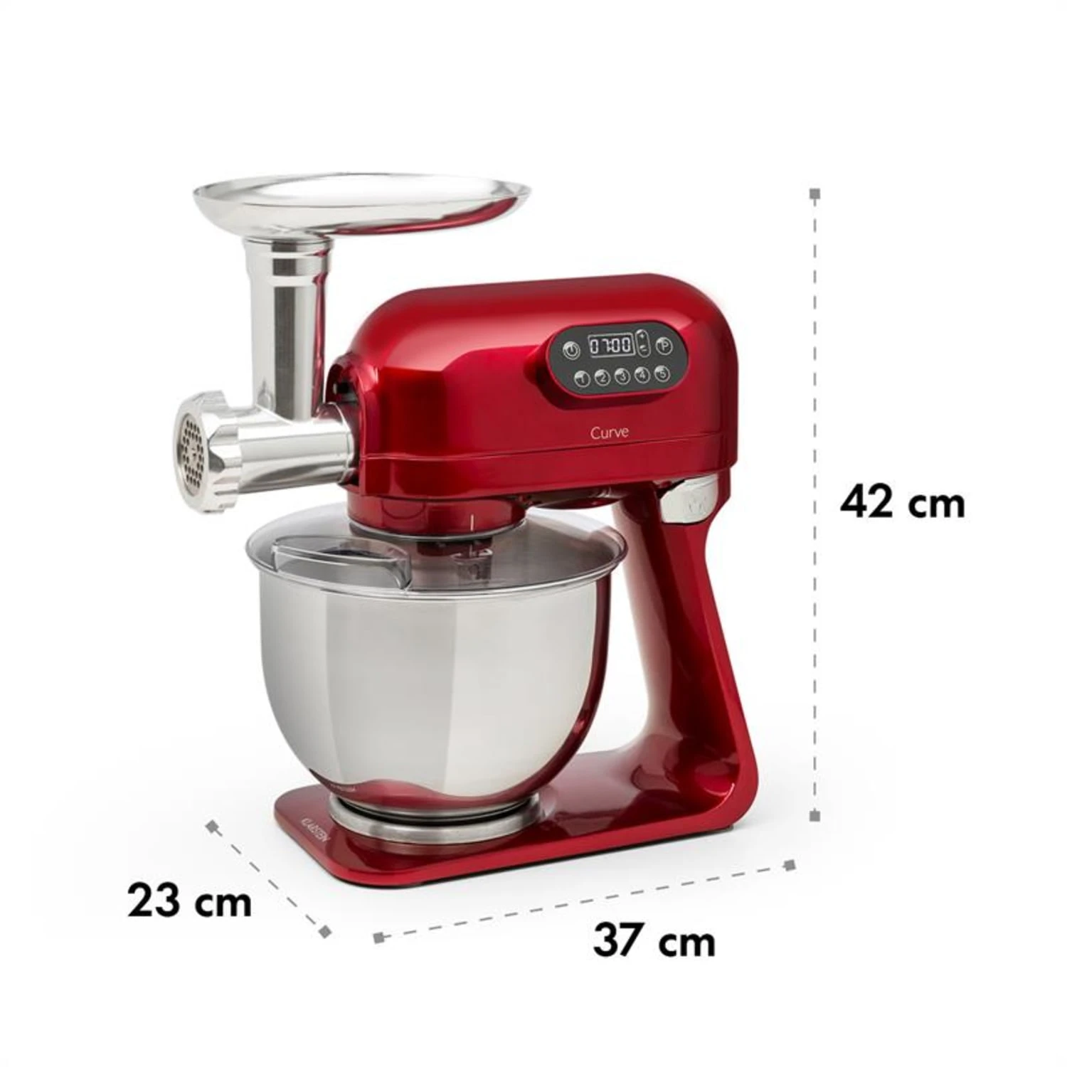 Curve Plus Küchenmaschinen-Set | 5l | 4-in-1 Fleischwolf | Rot – Bild 9