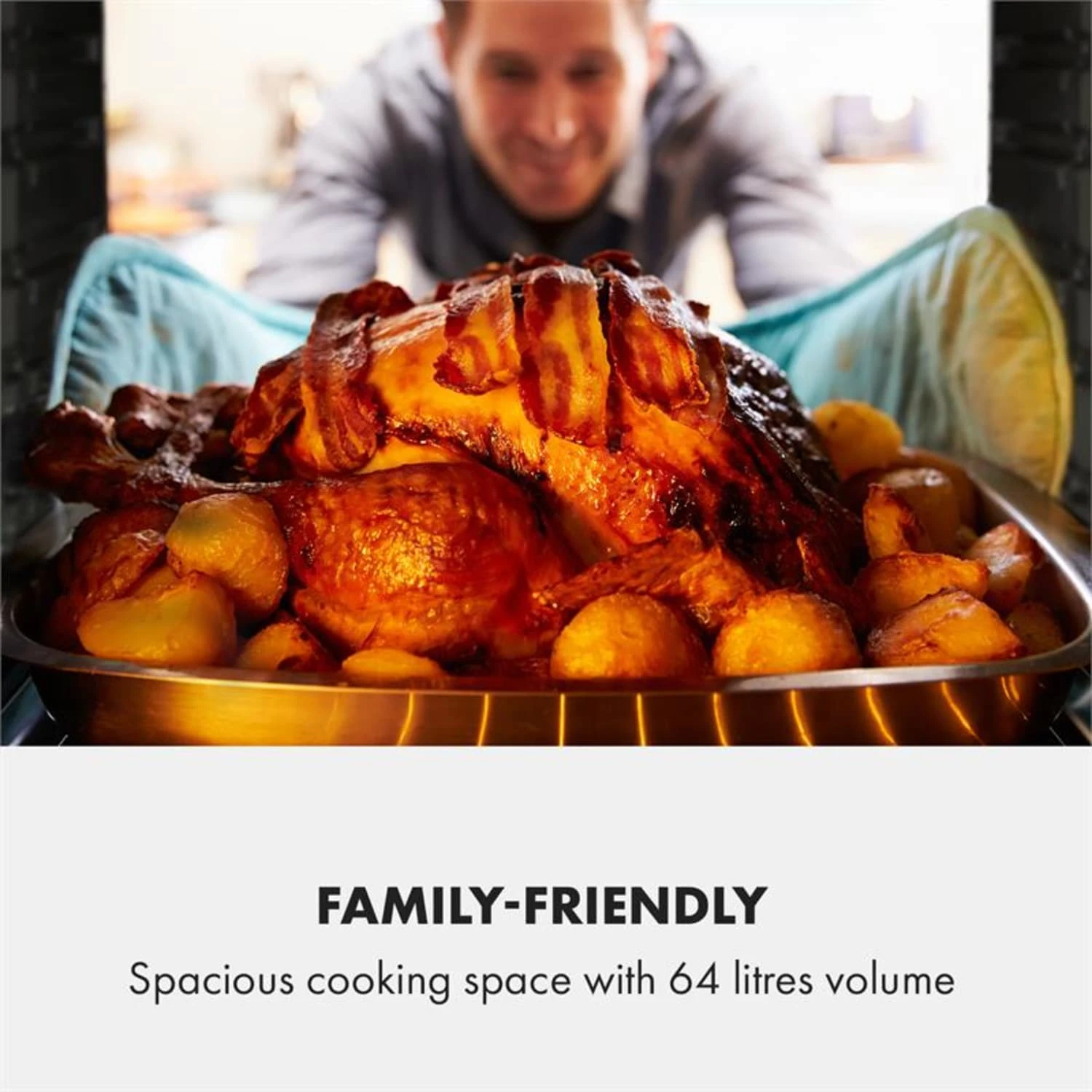 Gusteau Ignito Einbau-Ofen-Set Elektro / Gas 64Ltr Schwarz Edelstahl – Bild 4