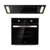 Gusteau Remy Einbau-Set Backofen + Einbau-Haube 2950W 64Ltr 620 M³/h Schwarz Edelstahl